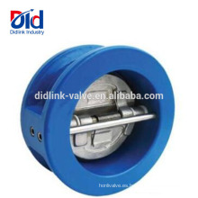 Válvula de retención de agua de oblea cargada con resorte de doble placa de ANSI de 6 pulgadas de precio de placa doble